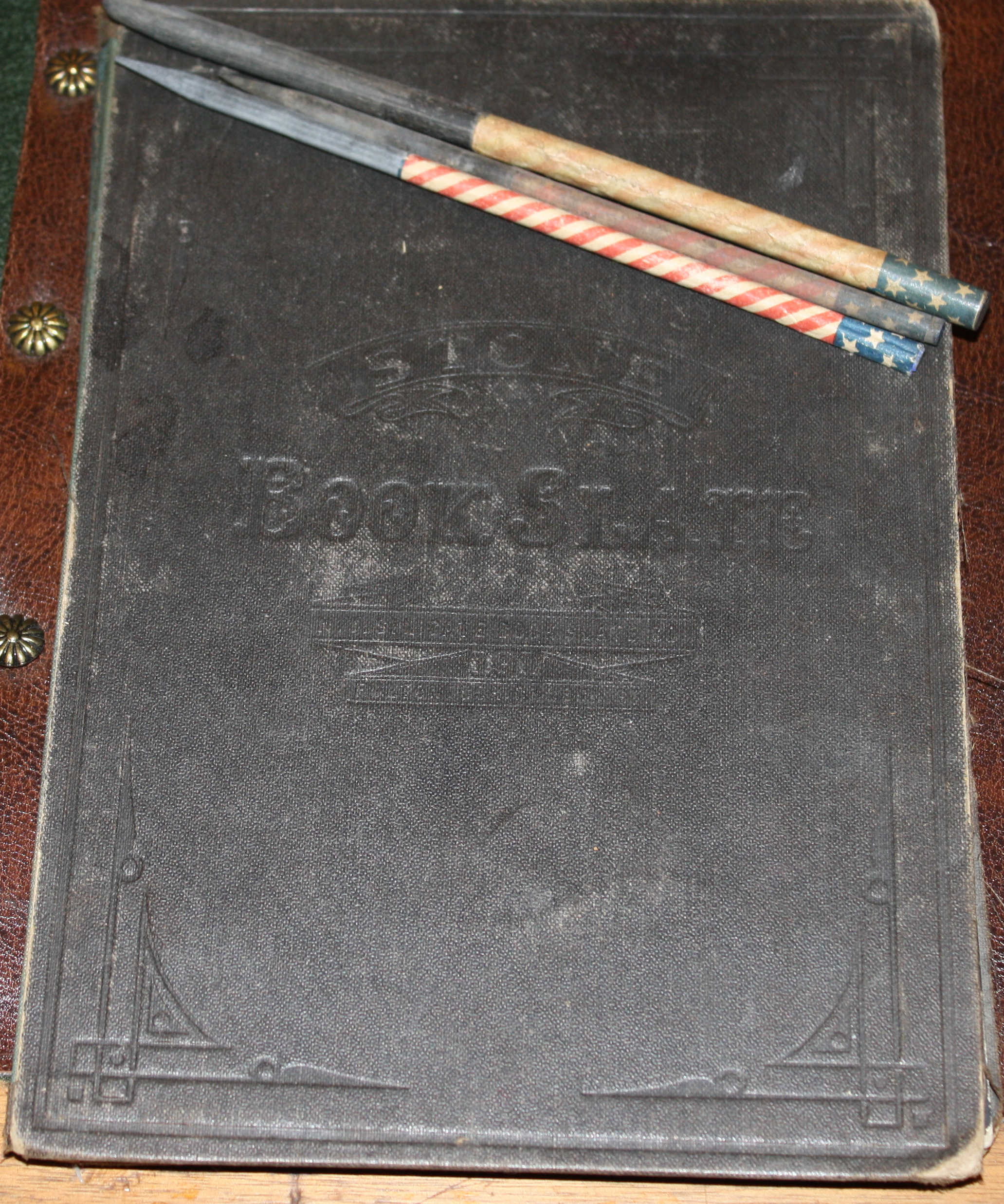 School furnishings slate book with slate pencils used before paper  books