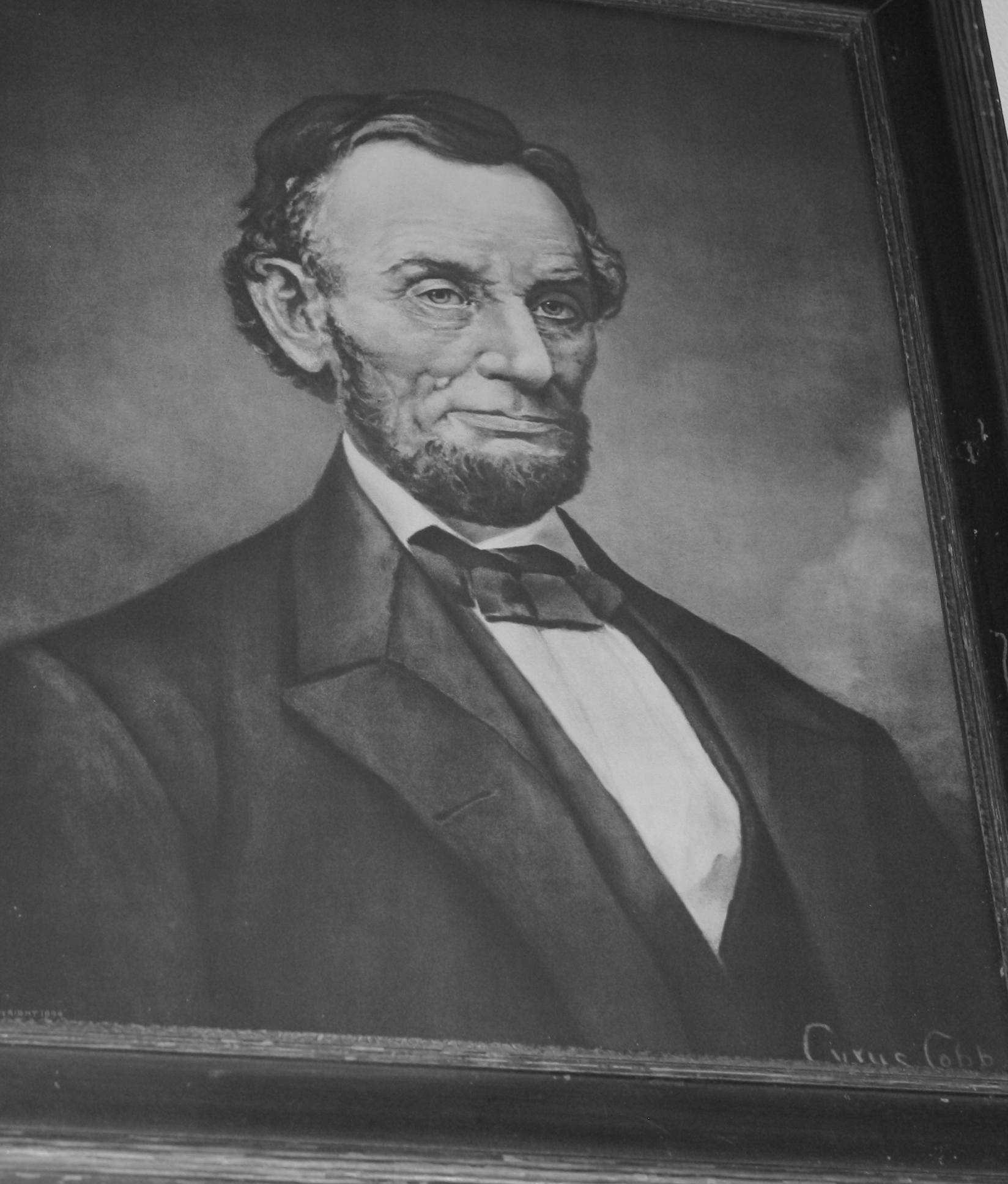 school furnishings Abraham Lincoln picture hung in nearly all rural schools