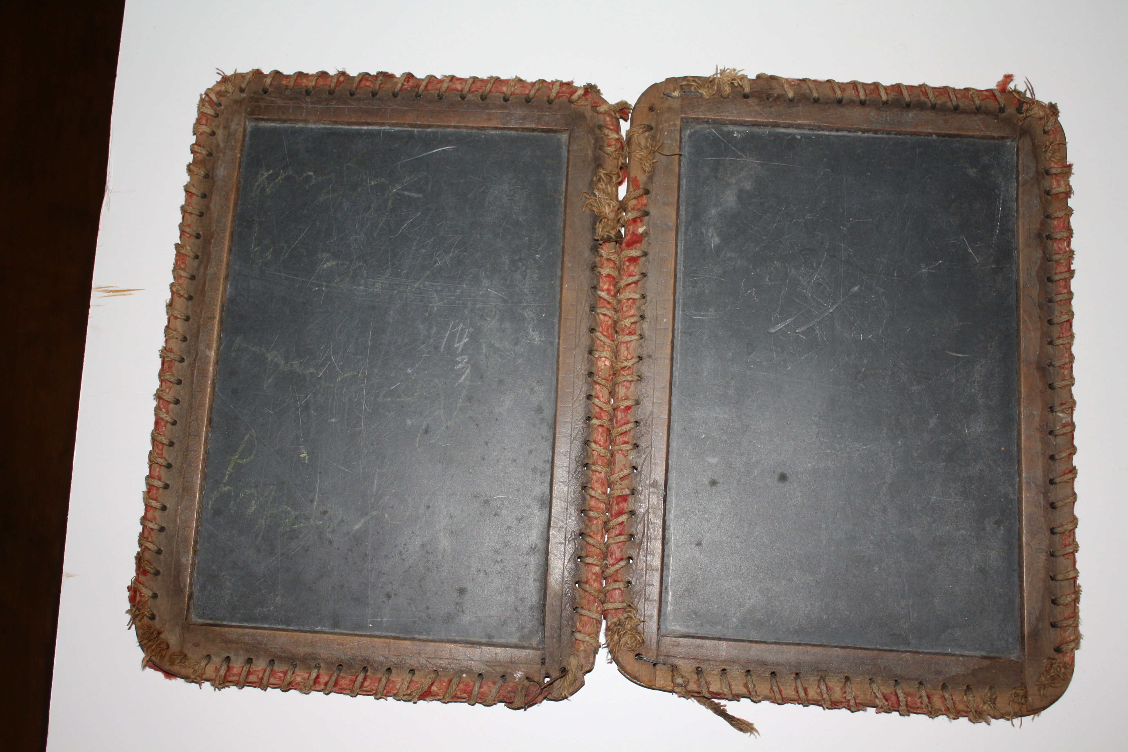 School furnishings a bound double slate boards used by students