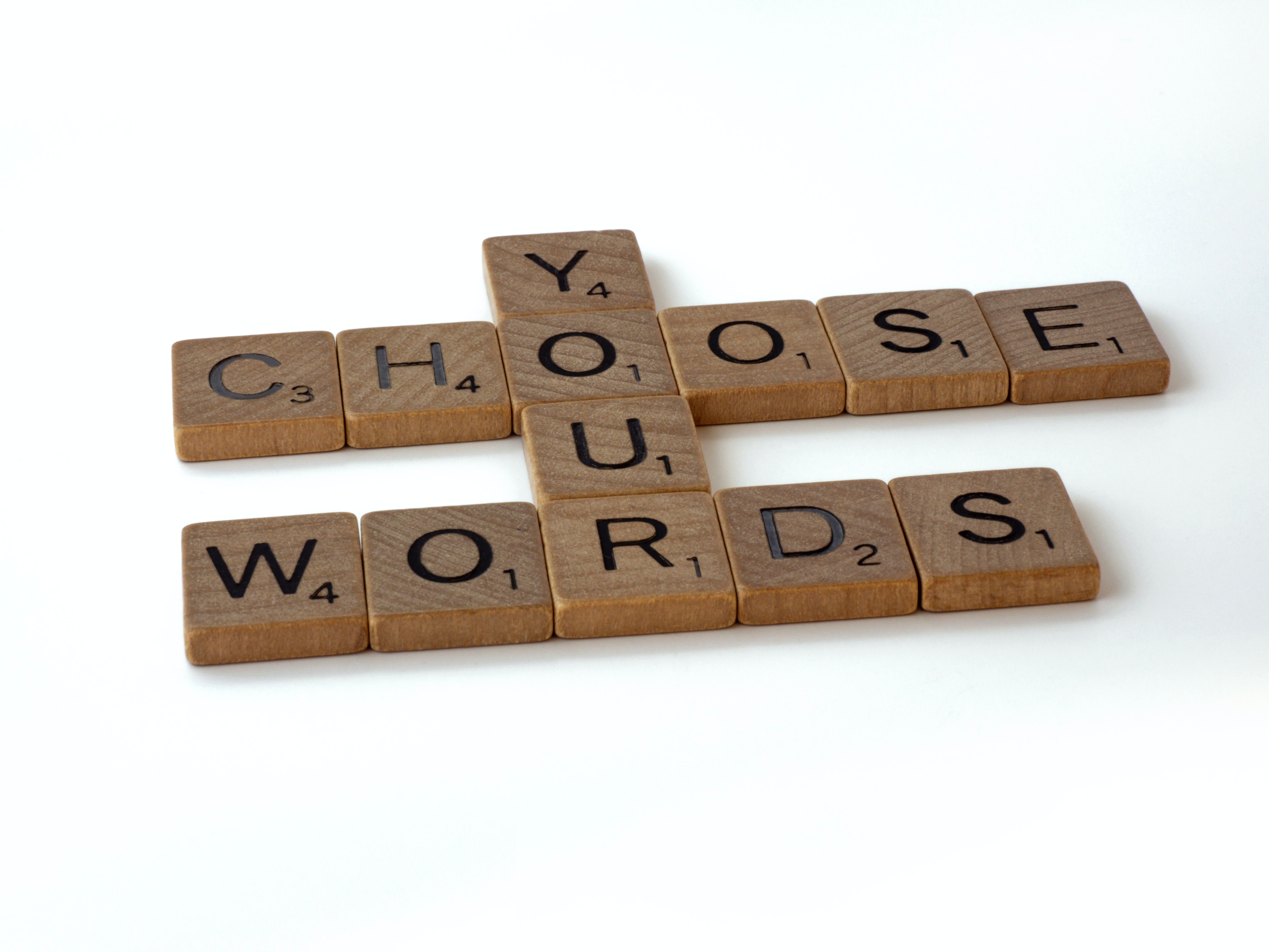 Choose your words scrabble tiles