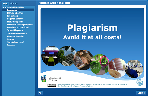 This is an image of what the plagiarism tutorial looks like. Use the link above to download the files for the tutorial.