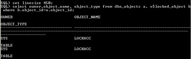 Display list of locked object