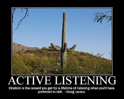 An inspirational poster, reminding us that listening is more important than talking.
