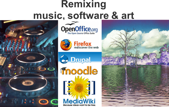 Remixing music, softward & art