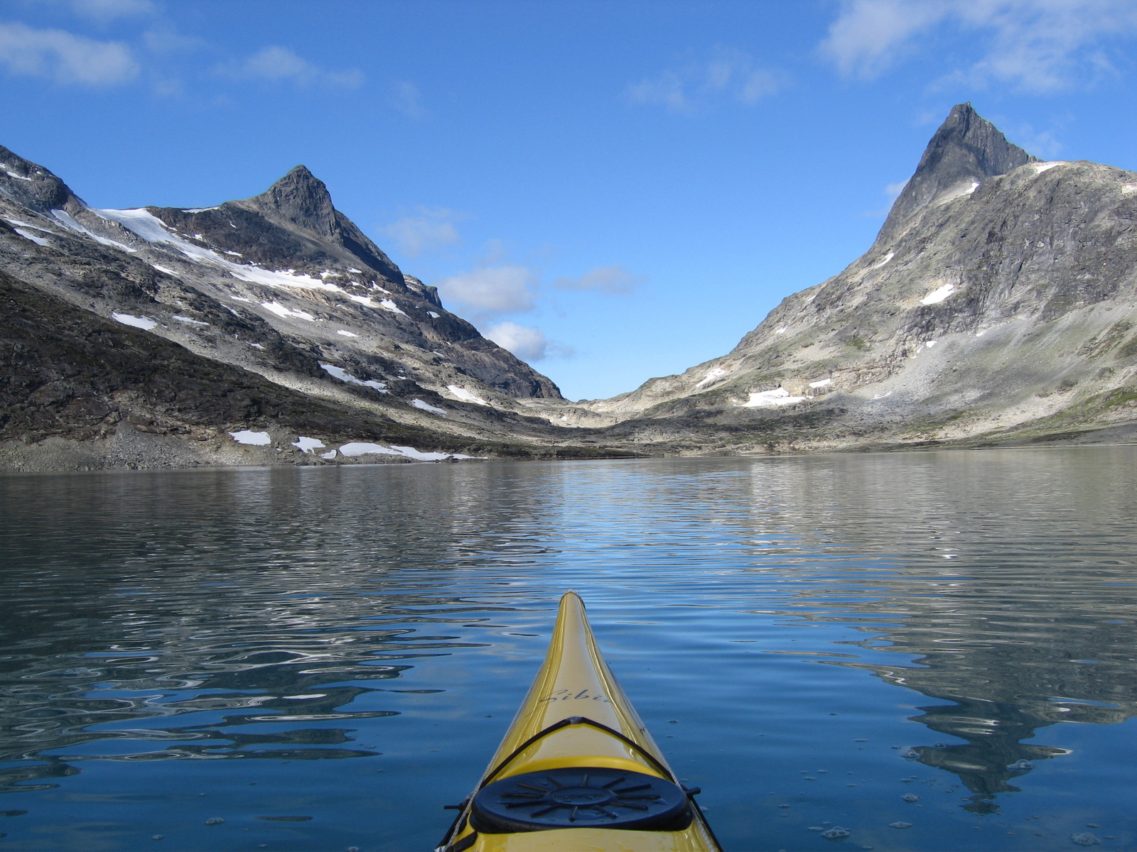 kayaking toward glaciers