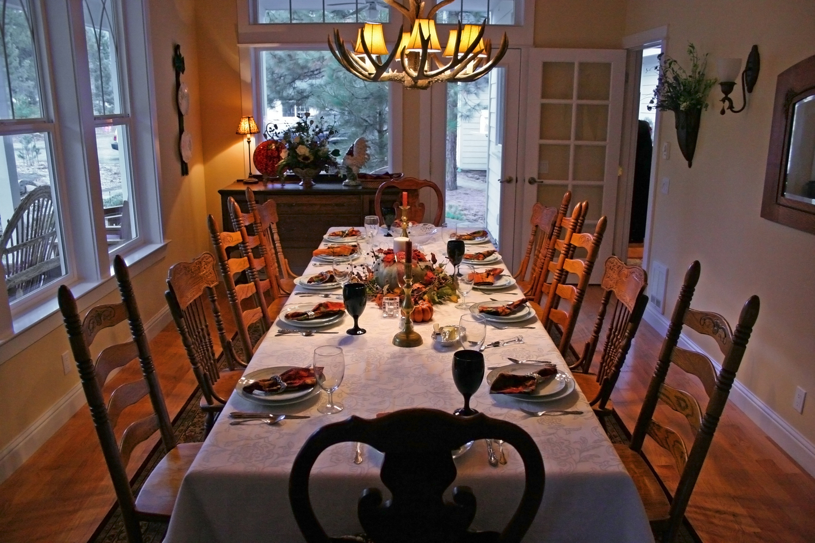 table set for Thanksgiving