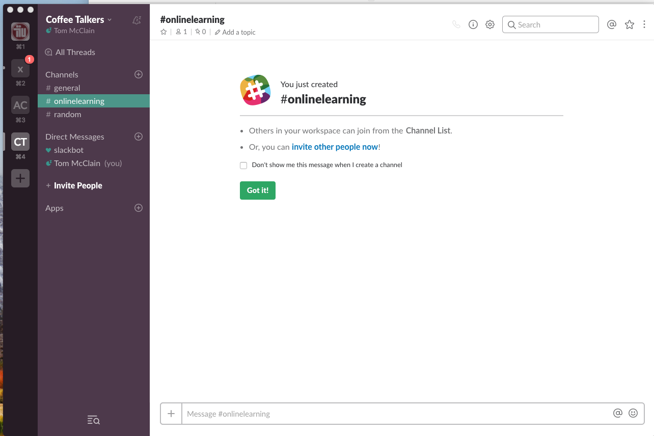 Slack Interfaces with a Channel