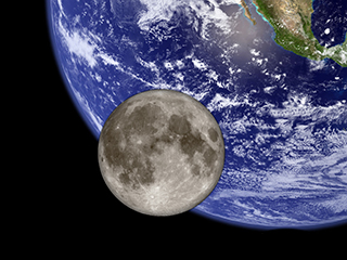 Earth's moon compared to Earth  (Credit:NASA)
