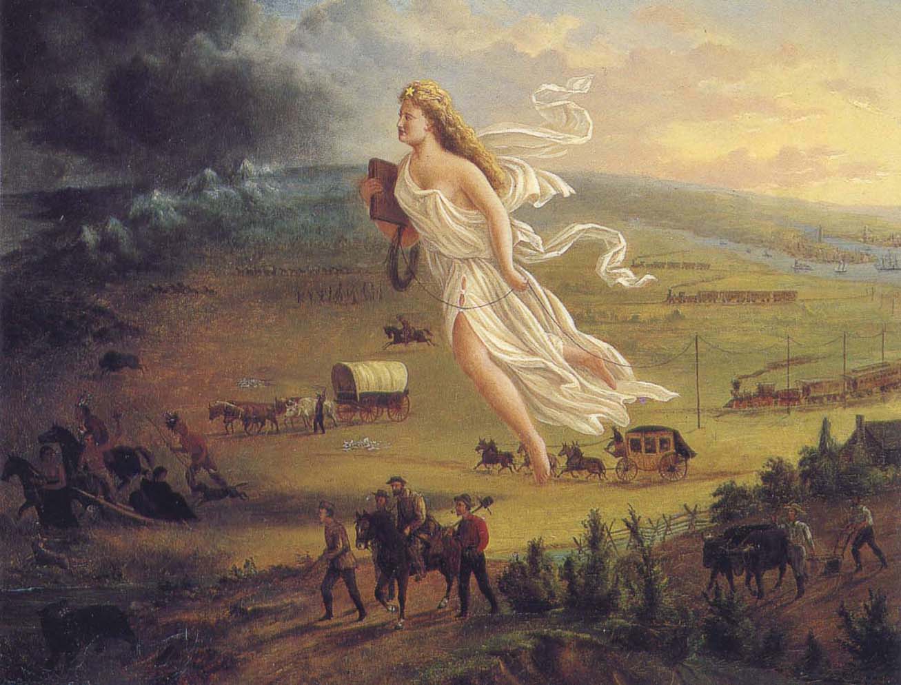 “American Progress” By John Gast (painter) (scan or photograph of 1872 painting) [Public domain], via Wikimedia Commons