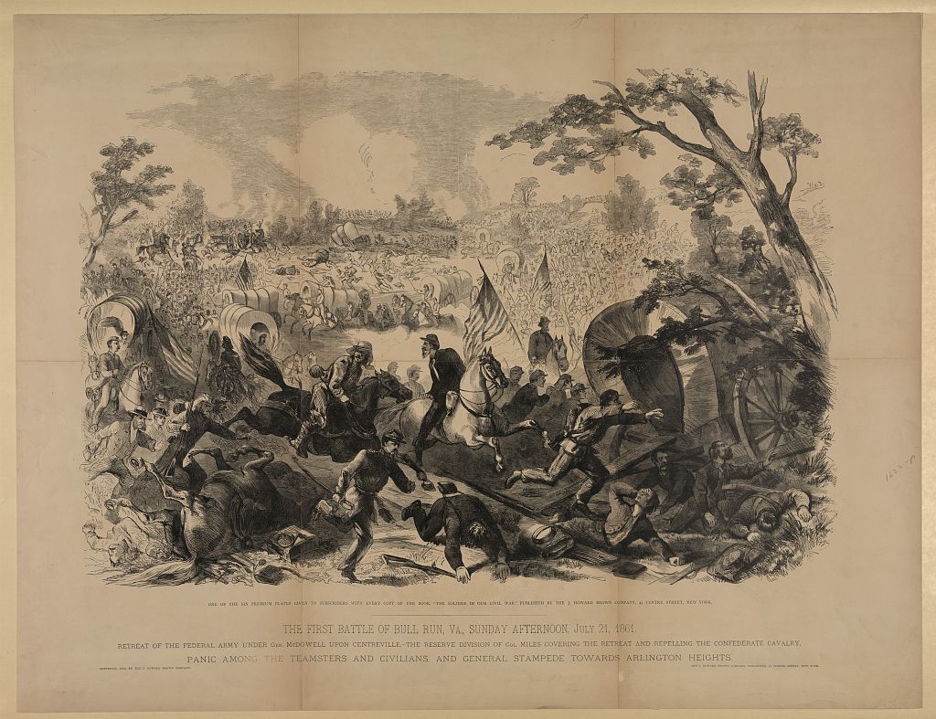 “The First Battle of Bull Run, Va., Sunday Afternoon, July 21, 1861,” Author unknown [Public domain], via Library of Congress