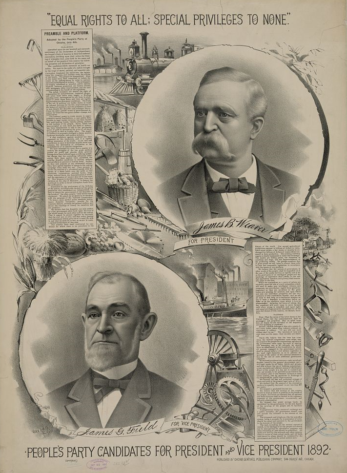 “People's party candidates for president and vice president 1892.” Author unknown (Library of Congress), Licensed under Public Domain via Commons
