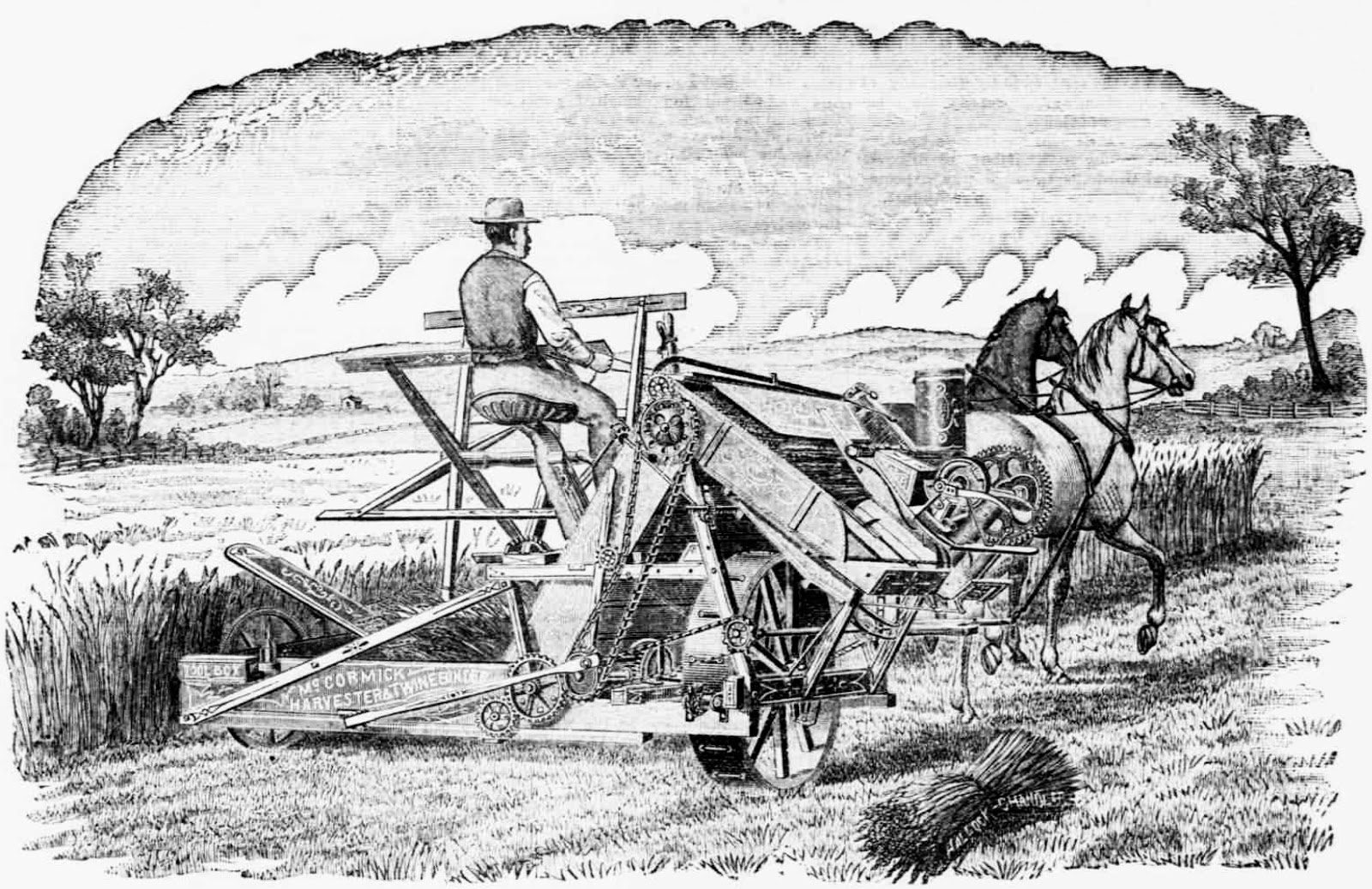 McCormick Harvester Company advertisement published in The Abilene reflector, Kansas, May 29, 1884 [Public domain], via Wikimedia Commons