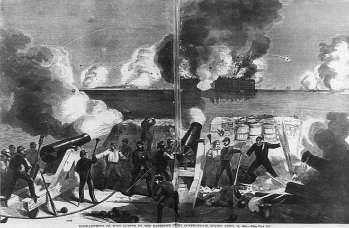 Attack on Fort Sumter [Public domain], via Wikimedia Commons