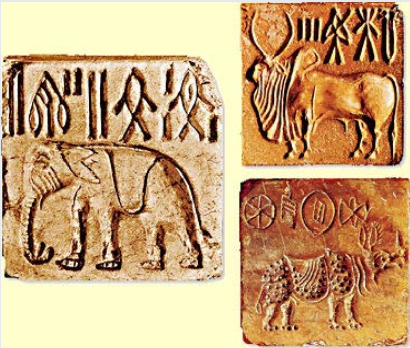 Seals from Indus Valley cities | These were made from red steatite and used to imprint the identity of owners on goods. | Author: User “MrABlair23” | Source: Wikimedia Commons | License: Public Domain