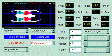 Screenshot of EngineSim interface.
