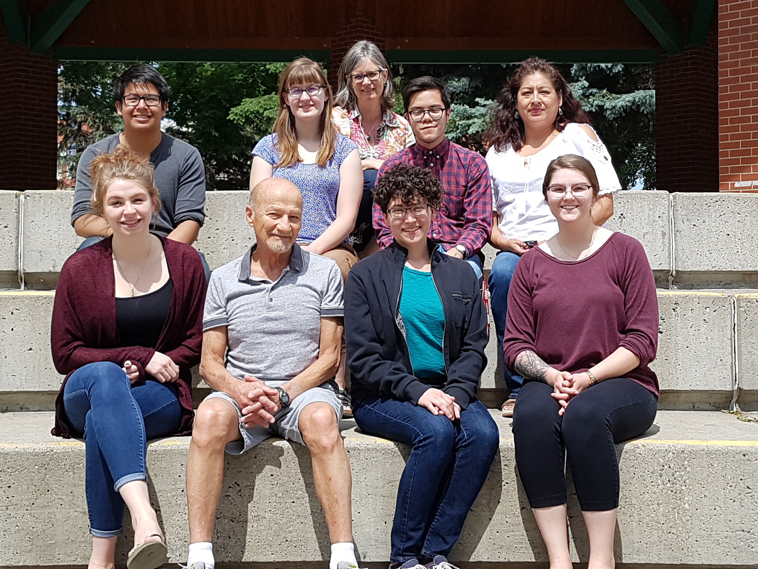 Picture taken in June 2017
Front row (left to right): Brittany Wichers, Don Frantz, Natalie Weber, Shelby Johnson
Back row (left to right): Blaise Russell, Mahaliah Peddle, Inge Genee, Myles Shirakawa, Rachel Hoof