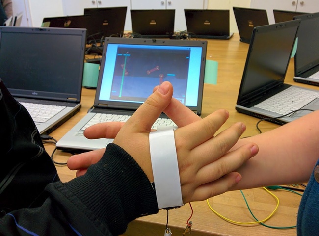 Befestigt man die Klettband-Armbänder an den eigenen Händen, kann eine Spielfigur durch Klatschen zum Springen gebracht werden. Befestigt an zwei Spielern, müssen diese Abklatschen oder die Hände aneinanderhalten.