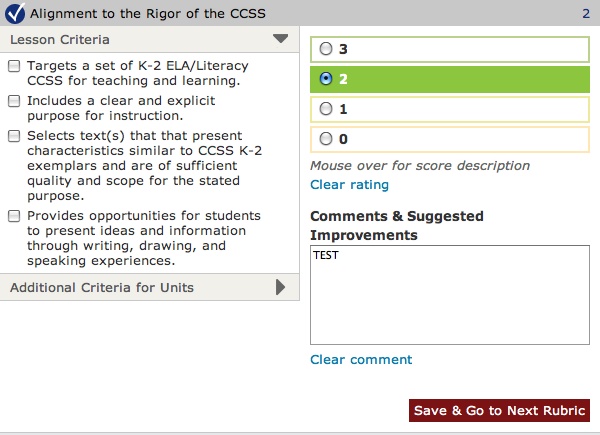 Alignment to the Rigor of the CCSS