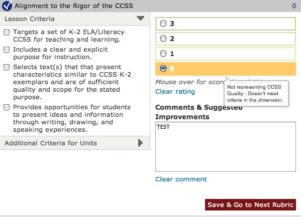 Saving a 0 in the Alignment to the Depth of the CCSS Dimension